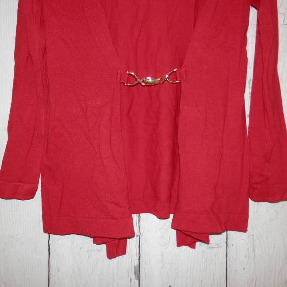 NEW Joan Vass Women Small Red Cardigan Sweater Top - Picture 7 of 8